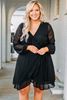 Picture of PLUS SIZE SWISS DOT V NECK WRAP DRESS